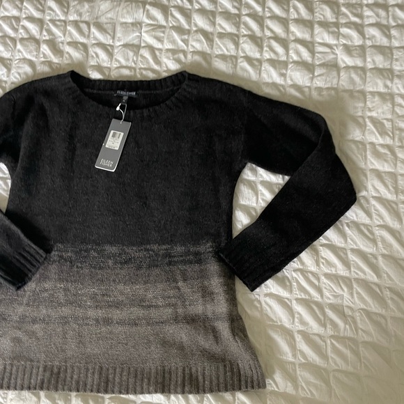 Eileen Fisher Yak Wool Silk Crew Neck Sweater with Ombre - Picture 6 of 13